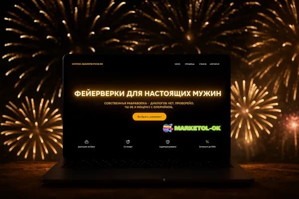 Стильный лендинг для магазина пиротехники